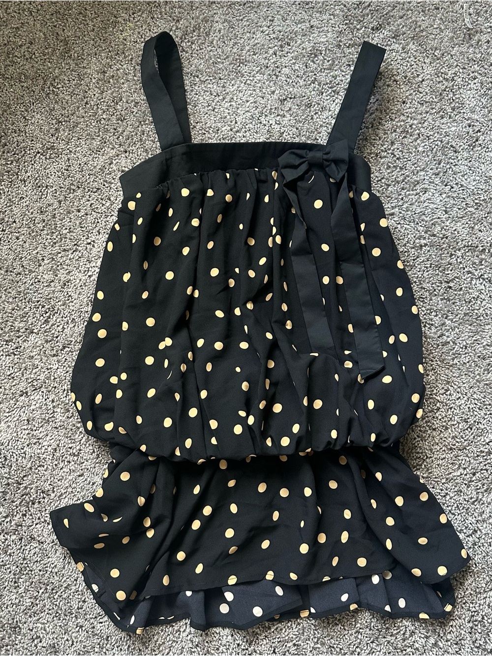 Sugar Thrillz Rare Black Polka Dot Bow Coquette Y2K Bubble Dress